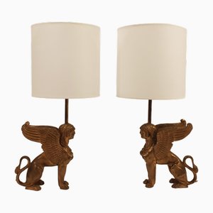 French Empire Style Table Lamps, 1920s, Set of 2