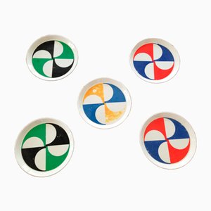 Ceramic Plates by Gio Ponti for Franco Pozzi, 1960s, Set of 5