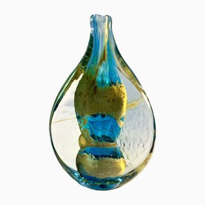 Vase Sculptural en Verre Soufflé à la Main par Michael Harris pour Mdina, Malta, 1970s