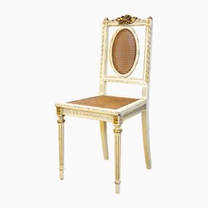 Sedia in stile Luigi XV bianca e dorata, anni '30