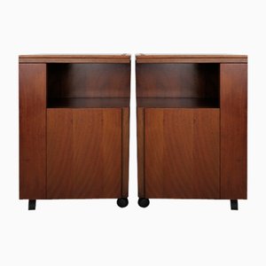 Vintage Italian Bedside Tables in Walnut by Giovanni Michelucci for Poltronova, 1960s, Set of 2