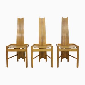 Postmodern Dining Chairs attributed to Allmilmö, 1980s, Set of 3