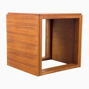 Teak Cube Nesting Tables by Kai Kristiansen for Vildbjerg Furniture Factory, 1960s, Set of 3