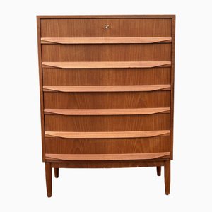 Mid-Century Danish Teak Dresser with 6 Drawers and Key by Søholm and Jensen, 1960s