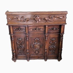 Bureau Colonial Antique en Bois Sculpté, Espagne