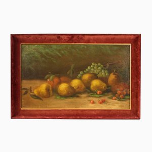 Artiste Italien, Nature Morte aux Fruits, 1950, Huile sur Toile