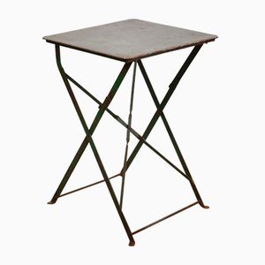 Small Vintage French Square Garden Bistro Table, 1920s