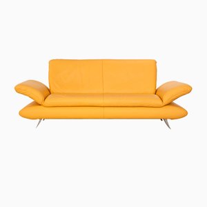 Rossini Leather Three Seater Yellow Sofa from Koinor