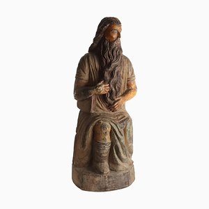 Moses-Statue aus geschnitztem Nussholz