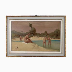 Primo Carena, Figurative Szene, Ölgemälde, Gerahmt