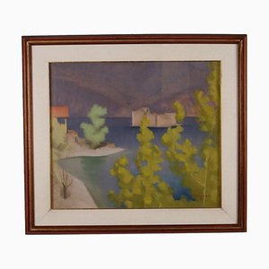 Primo Carena, Landscape, Oil Painting, Framed