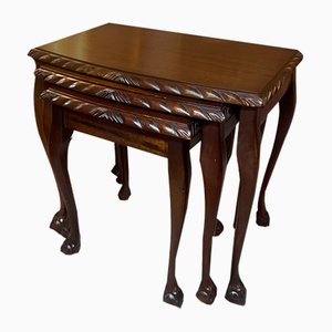 Chippendale Style Mahogany Nesting Tables, Set of 3