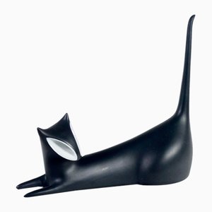 Katzenskulptur aus Keramik von J. Jezek für Royal Dux