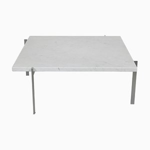 Pk-61 Coffee Table in White Marble from Poul Kjærholm, 1990s