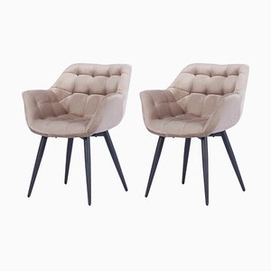 Fauteuils en Velours Gris par Spanish Manufactory, Set de 2