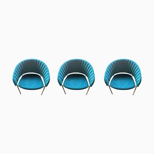 Blaue Blaue Pavo Real Stühle von Europa Antiques, 3er Set