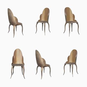 Größerer Design Stuhl in Altgold von Europa Antiques