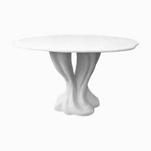 Dining Table in Fiberglass and Lacquered in Matte White by Europa Antiques