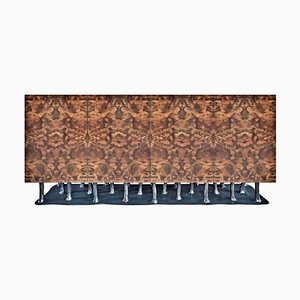 Sideboard aus Holz mit Walnuss Wurzelholz Furnier von Europa Antiques