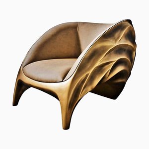 Design Armchair in Pacific Leather by Europa Antiques