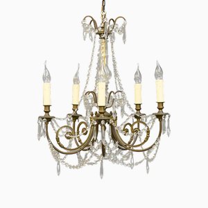 French 5-Arm Chandelier, 1940s