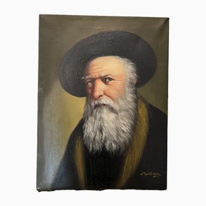David Pelbam, Retrato de un rabino judío, años 80, óleo sobre lienzo