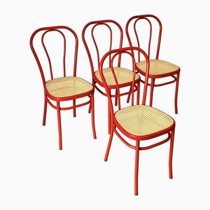 Italian Red Metal Bistro Chair from Molteni, 1980s