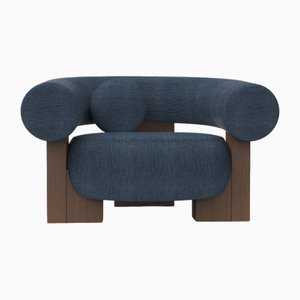Cassette Armchair in Outdoor Tricot Dark Seafoam Fabric and Smoked Oak by Alter Ego for Collector