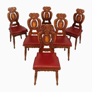 Renaissance Style Carved Dining Chairs, Set of 6