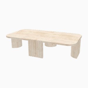Modern European Caravel Low Coffee Table in Travertine by Collector