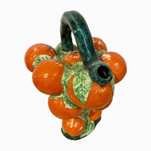 Spanischer Mid-Century Botijo Orangenkrug aus Porzellan