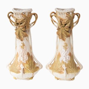 Grands Vases Art Nouveau Bohème de Royal Dux, 1900s, Set de 2