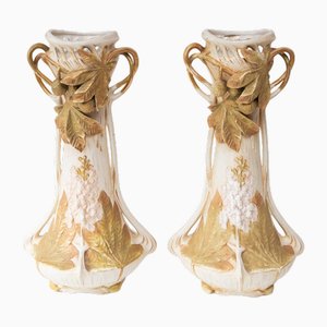 Große Böhmische Jugendstil Vasen von Royal Dux, 1900er, 2er Set
