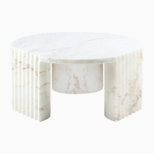 Modern European Caravel Side Table with White Marble by Collector