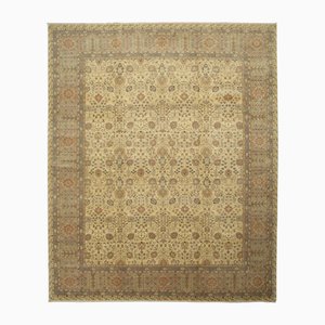 Large Hand-Knotted Beige Oushak Rug, 2000s