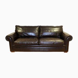Three-Seater Brown Leather Sofa by Duresta Garrick