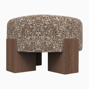 Pouf Cassette en Tissu Kvadrat Zero 0009 et Chêne Fumé par Alter Ego pour Collector