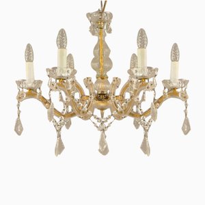 Crystal Glass Chandelier, Germany, 1970s