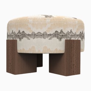Cassette Pouf in Cascadia Basalt Fabric and Smoked Oak by Alter Ego for Collector