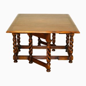 Drop Leaf Table with Leather Top & Gate Legs by Theodore Alexander