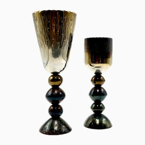 Tazze antiche decorative in rame, fine XIX secolo, set di 2