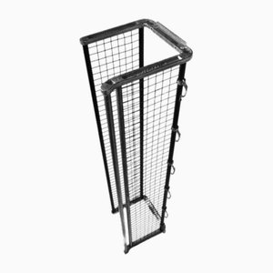 Industrial Metal Model Rio Hat Shelf in Black Lacquered Metal with Five Metal Hooks