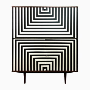 Multifunctional Credenza with Op Art Motif, Poland, 1970s