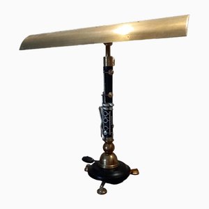 Schwarze Klarinette Lampe aus Metall