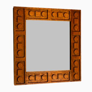 Art Deco Wall Mirror in Oak, 1930s