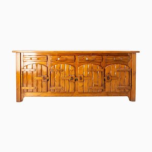 Large French Chalet Style Buffet in Pine, 1970s