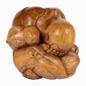 Buddha Crying Wooden Sculpture