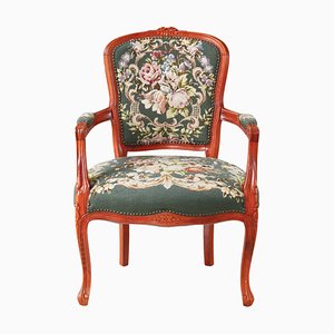 Danish Rococo Style Red Stained Armchair, Early 20th Century