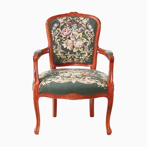 Fauteuil Style Rococo Teinté Rouge, Début du 20ème Siècle