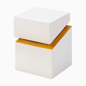 White and Gold Metal Side Table by Thai Natura